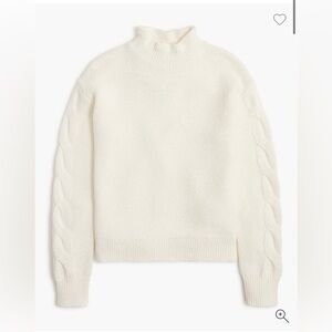 J Crew Cotton Blend Mockneck cable-sleeve sweater - women’s medium